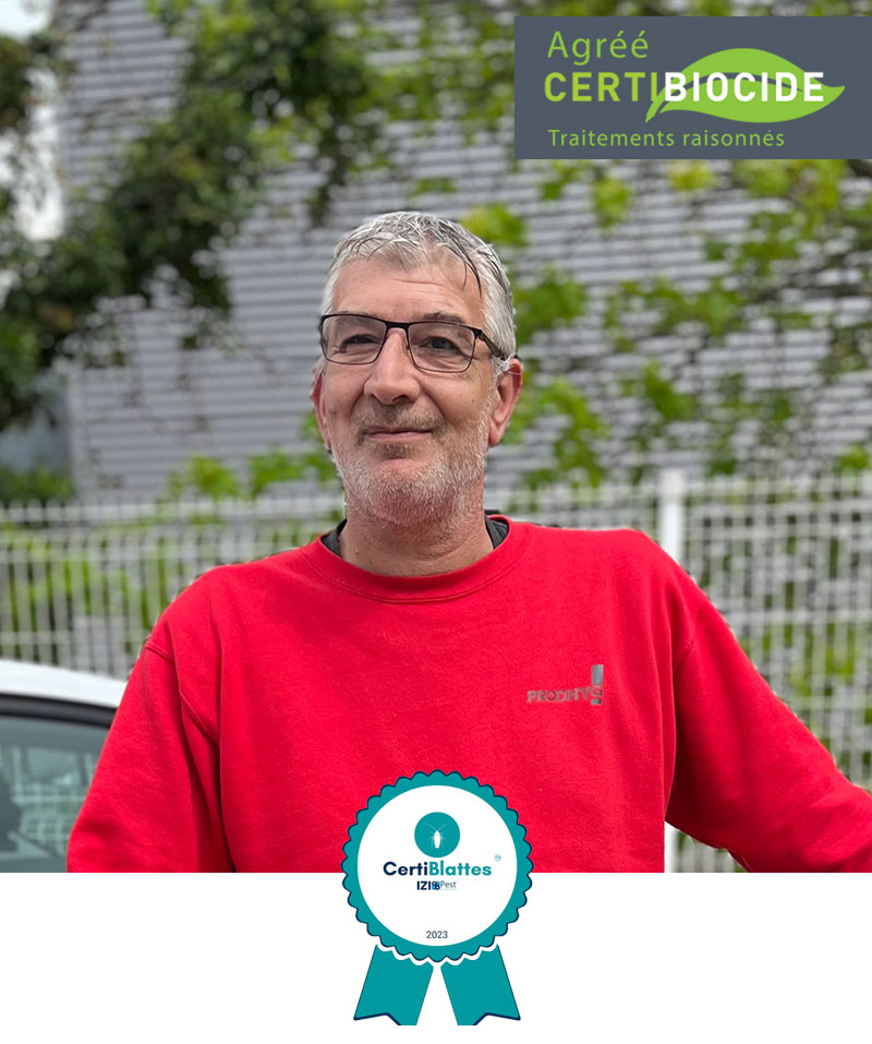 Frédéric<br />Technicien applicateur Certification Biocide & Blattes
